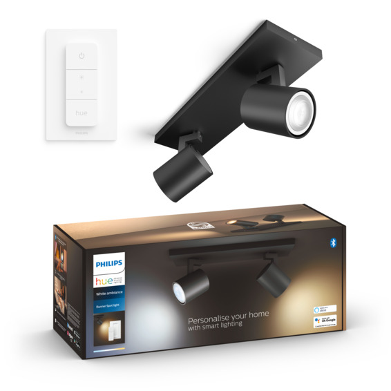 Philips Hue WA Runner Dobbel Spot 2x4,2W Sort