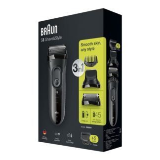 Braun Series 3 Shave&Style 3000BT 3-in-1 - Barbermaskin - trådløs - grå