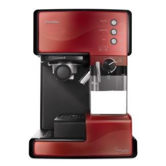 Breville PrimaLATTE, Kombi-kaffemaskin, 1,5 l, Kaffe pute, Malt kaffe, Sort, Rød