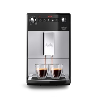 Melitta 6769697, Espressomaskin, 1,2 l, Kaffe bønner, Innebygd kaffekvern, 1450 W, Sort, Sølv