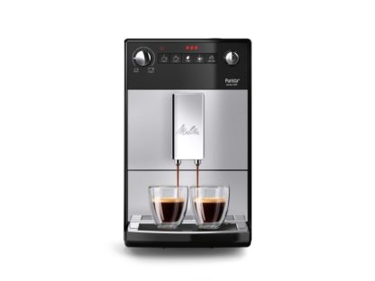 Melitta 6769697, Espressomaskin, 1,2 l, Kaffe bønner, Innebygd kaffekvern, 1450 W, Sort, Sølv