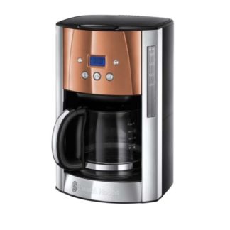 Russell Hobbs Luna 24320-56 - Kaffemaskin - 12 kopper - intens kobber / blank rustfritt stål / svart