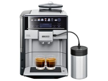 Siemens EQ.6 plus extraKlasse TE657F03DE - Automatisk kaffemaskin med cappuccinatore - 19 bar - rustfritt stål / svart