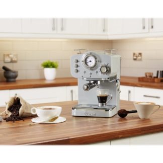 Swan Retro SK22110GRN - Kaffemaskin med cappuccinatore - 15 bar - grå