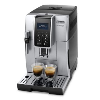 De'Longhi DINAMICA ECAM 350.35.SB, Espressomaskin, Kaffe bønner, Malt kaffe, Innebygd kaffekvern, 1450 W, Sort, Sølv