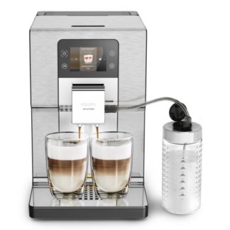 Krups Intuition Experience+ EA877D, Kombi-kaffemaskin, 3 l, Kaffe bønner, Innebygd kaffekvern, 1550 W, Sort, Børstet stål