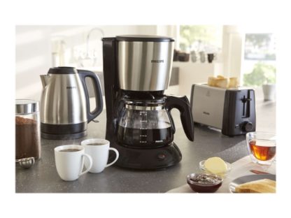 Philips Daily Collection Kaffemaskin med glasskanne, svart og metall