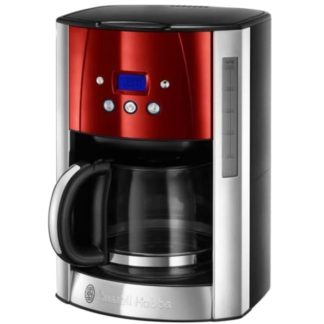 Russell Hobbs Luna 23240-56 - Kaffemaskin - 12 kopper - solrød / rustfritt stål